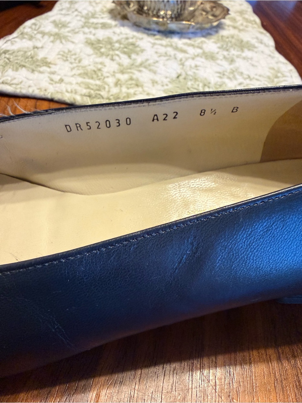 Salvatore Ferragamo Navy Leather Ballet Low Heel with Crisscross Straps - Picture 6 of 14